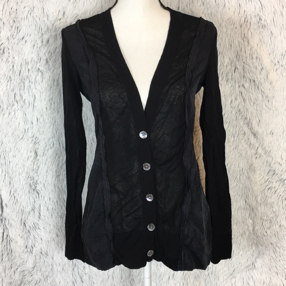 Banana Republic Black Silk Cardigan Sweater S